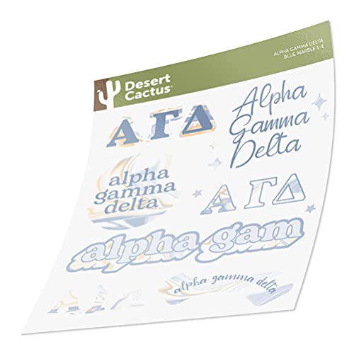 Alpha Gamma Delta Sorority Sticker Decal Laptop Water Bottle Car Alpha Gam (Marble Sheet) #TOP1