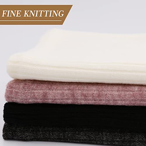 Nasular Men Winter Neck Warmer Double-Layer Women Ski Neck Gaiter Knitted Fleece Scarf Cold Weather Half Face Cover Circle Scarves(Adult,A-Leather Pink) #TOP1