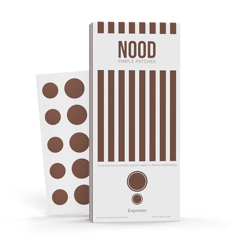 Meiiyo NOOD Pimple Patch – Skin-Tone Matching, Ultra-Thin & Breathable Hydrocolloid | Discreet Pimple Coverage & Fast Healing | 20 Patches in 2 Sizes (Espresso)