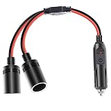 Zigarettenanzünder Verteiler,Adapter Auto Zigarettenanzünder mit Kontrollleuchte,12V/24V Doppelsteckdose Splitter mit Schalter für AUTO, KFZ, LKW(15A | 16AWG)