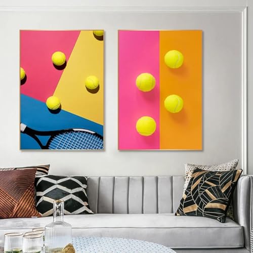 Affiches pour décoration murale badminton et ballons de sport cadre 21 x 30 cm