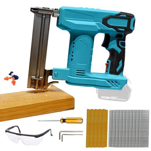 Cloueuse sans fil pour Makita 18 V batterie, 18GA Pistolet à clouer sans fil agrafeuse électrique cloueuse 2 en 1 avec 1000 clous et 500 agrafes pour bricolage et travaux du bois