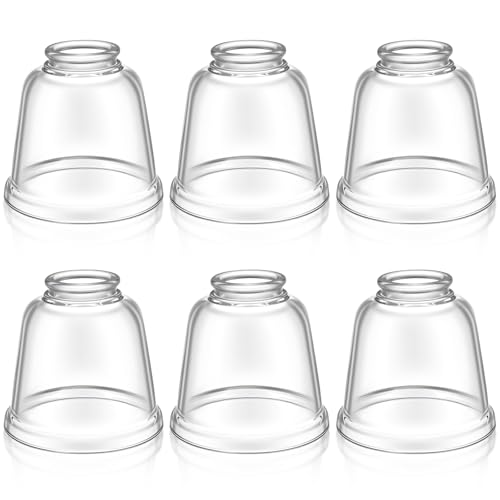 Image of Teenyyou 6 Pcs Clear Glass Globes for Ceiling Fan Lights Covers Glass Lamp Shade Replacement for E26 Chandelier Table Wall Sconce, 2-1 /8 inch Fitter, 4-5 /8 inch Diameter x 4-1 /2 inch Height