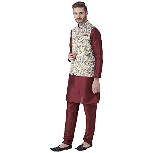 Image of hangup 3 Pc Kurta Pajama Set For Men (3PCABlack-KPW)