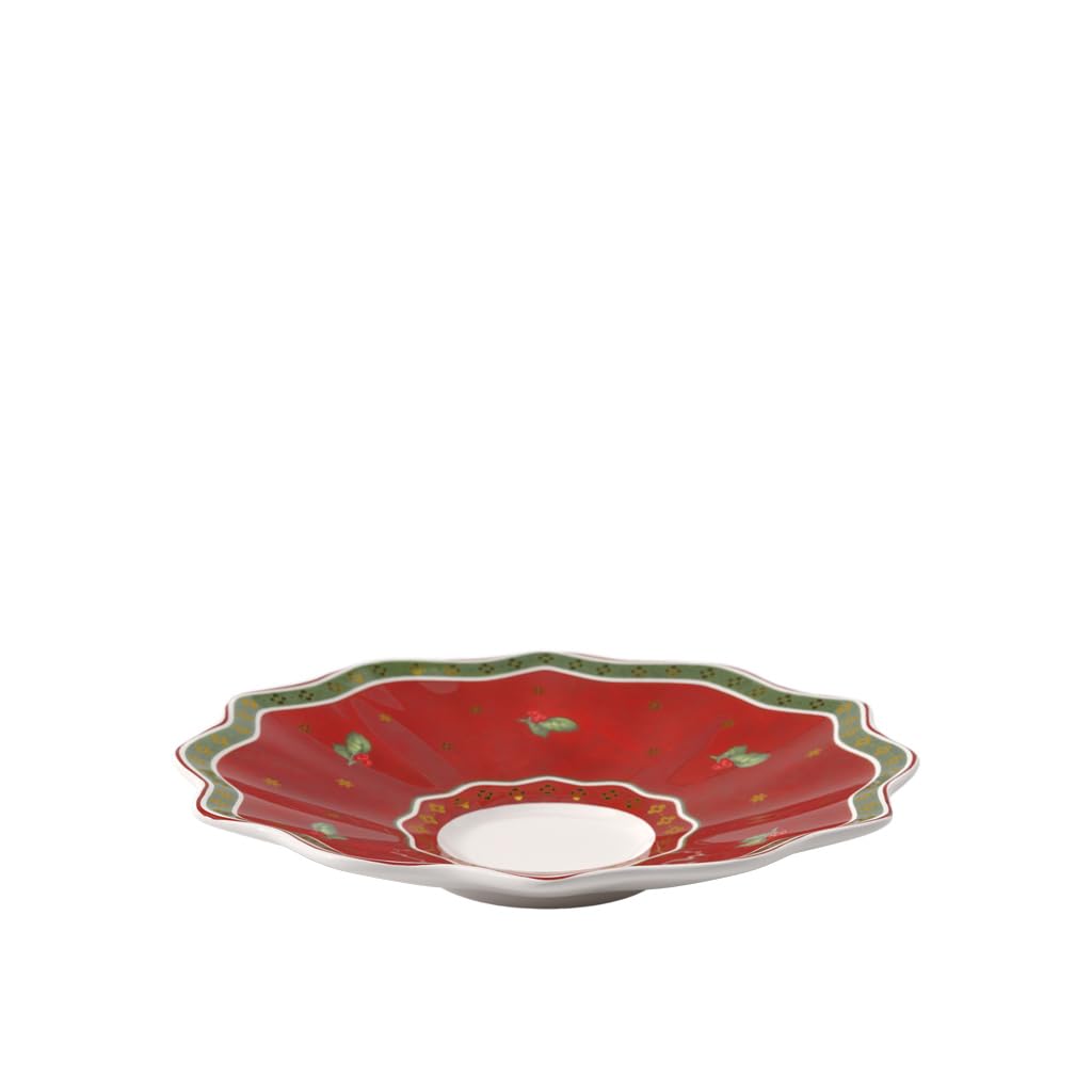 Villeroy & Boch 14-8585-1311 Platillo para Taza Toy's Delight, para Navidad, 16,5 cm, Porcelana, Rojo, Té o Café