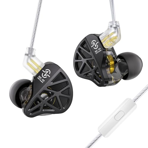 ccz MC04 IEM �C���C���[���j�^�[ 1DD + 1BA �n�C�u���b�h�h���C�o�[ �ቹ���� HiFi�T�E���h ���O���\�ȋ⃁�b�LOFC�P�[�u�� (3.5mm/2pin/TFZ) �X�^�W�I�O���[�h�L���C���z�� ���܂Ȃ��f�U�C�� (�}�C�N�t��)