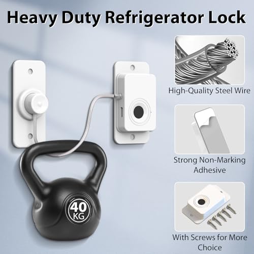 Keylesslife Fingerprint Fridge Lock,Child Proof Refrigerator Lock for Kids with Sticky Adhesive Pads,Cabinet Locks Baby Proofing for Fridge Cabinet Drawer Door Window Toilet by Keylesslife - Image 4