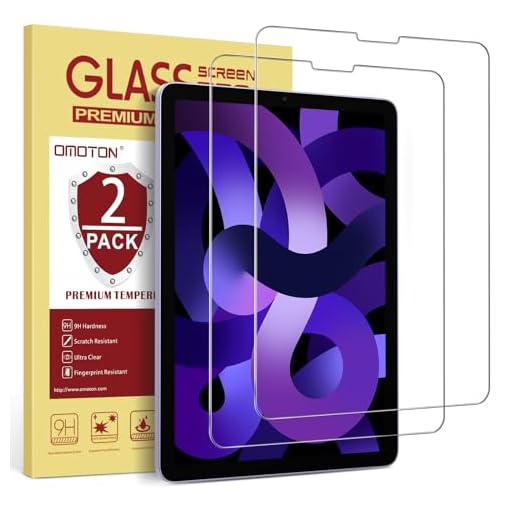 OMOTON Screen Protector for iPad Air 5th 4th Generation (Air 5/4, 10.9 Inch, 2022/2020) iPad Pro 11 Inch (2022/2021/2020/2019) Tablet - Tempered Glass, Case Friendly, Apple Pencil Compatible, 2 Pack