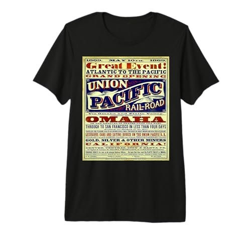 Wild West, Union Pacific Railroad, Historic Treasure t Shirt Premium Tri-Blend T-Shirt