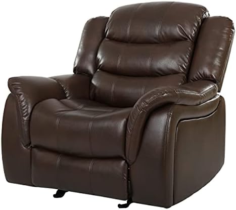 CHRISTOPHER KNIGHT HOME Merit Faux Leather Glider Recliner Club Chair, Dark Brown