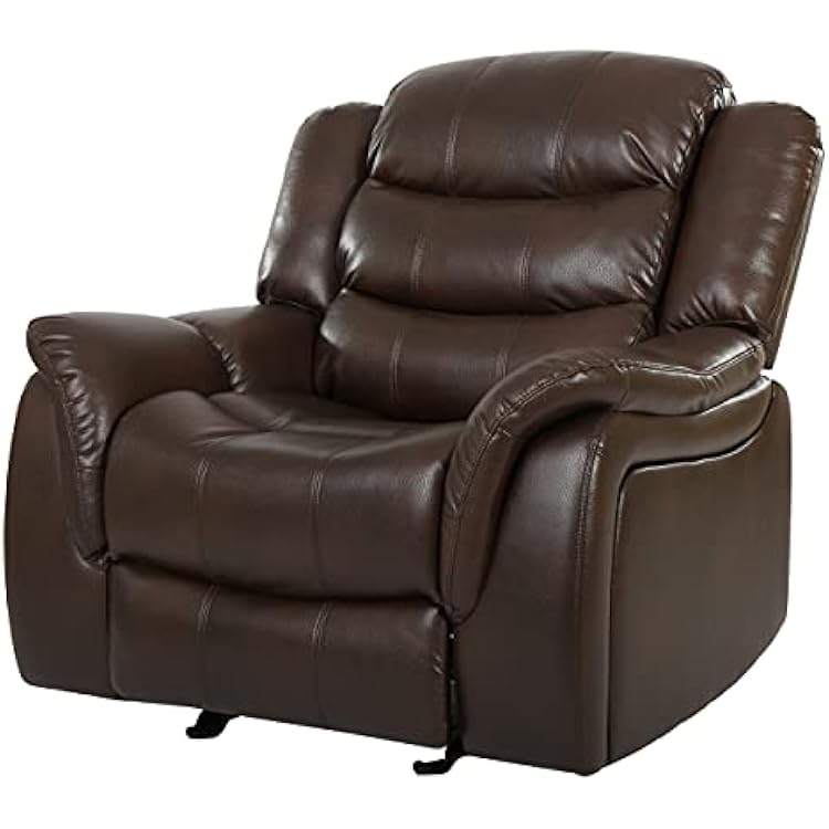 Dark Brown Faux Leather Recliner Club Chair by Kuwait Ubuy - Main Image