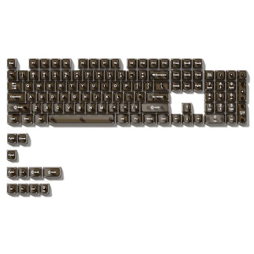 Image of dagaladoo Black Clear keycaps for Mechanical Keyboard,Transparent MDA keycaps 60 75 100 Percent,Ceramic Jelly Key caps Set,Shine Through Key caps for Mx Switches Mechanical Keyboard(115key)