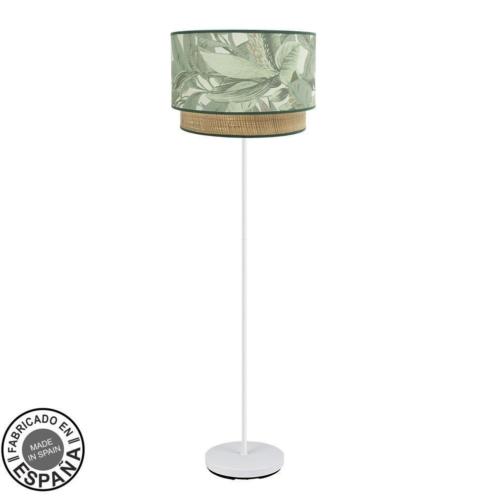Pied de Salon Congo 1xe27 Blanc/vert-naturel 170x40x40 cm