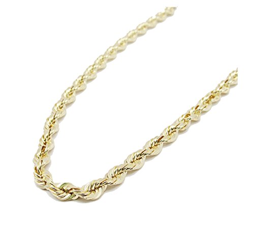 Solid Yellow 14K Italian Gold Rope Chain 28