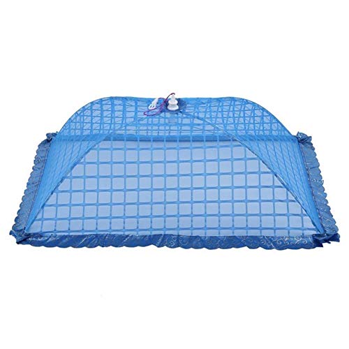 T-TXS 1PCS de Pantalla de Acoplamiento Paraguas Alimentos Cubierta de la Red Carpa Plegable Reutilizable 72x51 Cm for Picnic/Barbacoa Cubierta Vegetal Inicio Cubierta (Color : Blue)
