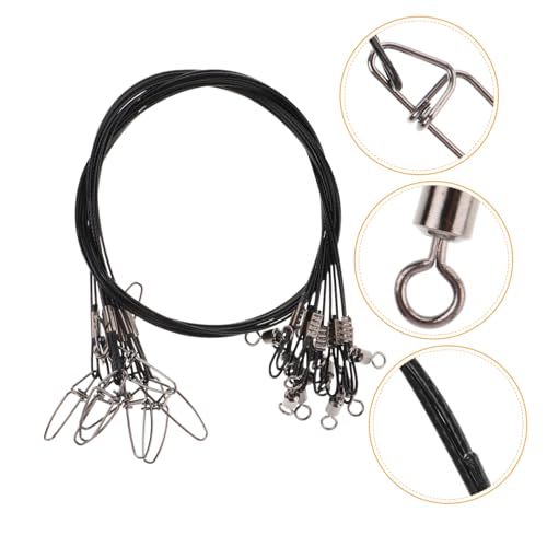 Sosoport 10pcs Steel Fishing Leaders Swivels and Clips miniatura 2