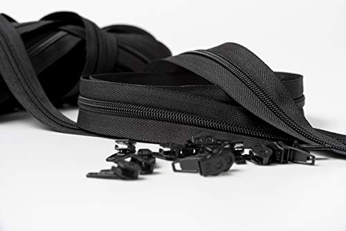 IPEA Continuous Zip 5 Meters Long + 25 Metal Sliders, Chain Size #5, Made in Italy, Nylon Zippers, Zip - Image 3