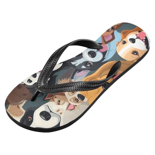 Cute Dog Family Men's & Women's Classical Beach Rubber Sandal Flip Flop Comfortable Slipper 214B2537