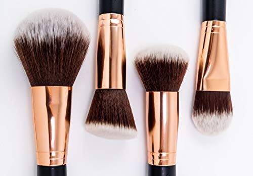 Deluxia 12 Piece Makeup Brush Set Cruelty Free Professional Makeup Brushes Eyeshadow Brushes Foundation Brushes Professional Rose Gold brushes