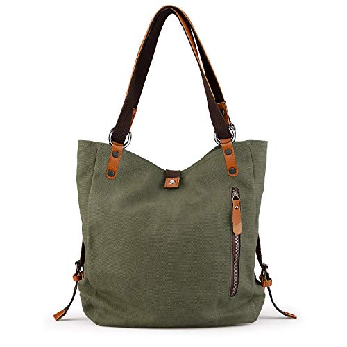 SHANGRI-LA Purse Handbag Tote shoulder Bag for Women Casual School Hobo Bag Rucksack Convertible Backpack - Green