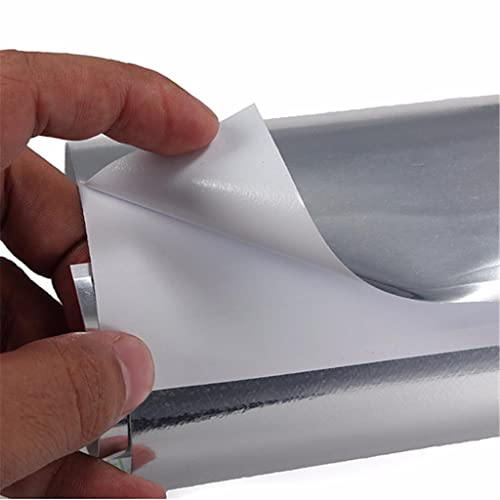 Image of WALLMATE Carbon & Matellic Wrap Sheet Roll Film Sticker Decal Waterproof Car Styling Wrap Auto Vehicle Accessories(24X80 Inch, Silver Chrome