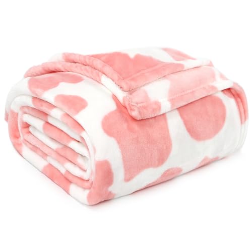 Image of Pink Throw Blanket for Girls, Soft Warm Small Fleece Throw Blankets for Toddlers Kids, Pink Gifts for Birthday Baby Shower, Plush Home Room Decor 40x50 inches