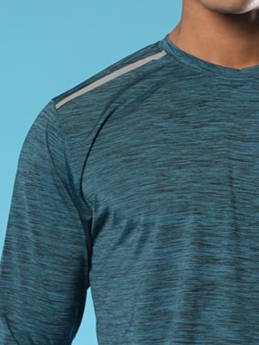 Image of CHKOKKO Men's Round Neck Full Sleeve Regular Fit Lightweight Quick Dry Activewear Gym T Shirt for Workout Training Running and Activities
