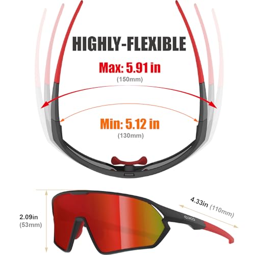 Lunettes de soleil de sport polarisées légères et enveloppantes