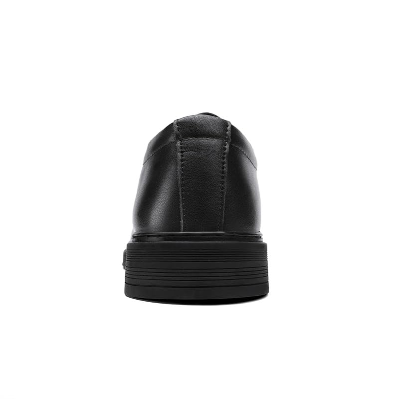 Dress Shoes for Men Lace Up Round Toe PU Leather Solid Color Derby Shoes Rubber Sole Non Slip Resistant Business(10.5)3