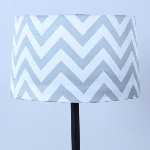 Image of tu casa Black Metal-Iron Base Foldable Floor Lamps with Maze Print & Satin Shade for Bedroom, Living Room, Lounge, Office Area, Gifting Without Bulb for Home Decoration (Height - 53 inch)