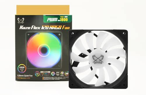 Image of Kaze Flex 120 High Air Flow PC Case Fan, Fluid Dynamic Bearing,120mm x 25mm (ARGB Edition, PWN 4-pin, 1800RPM)
