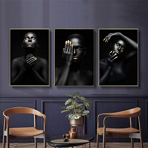 Toile Art Africain : Solution Déco Murale Salon Set de 3 Pièces 50x70