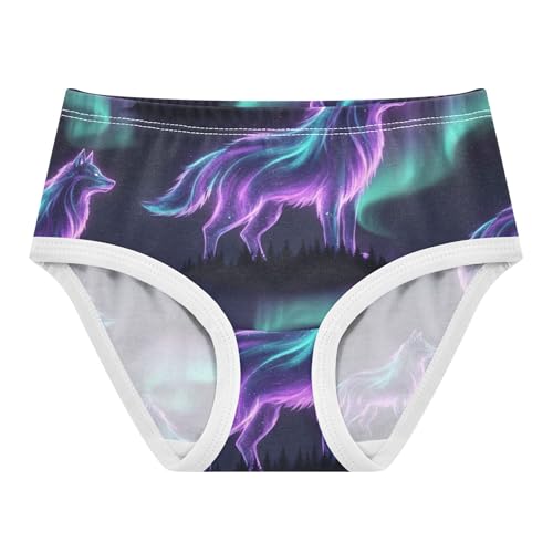 Girls Underwear Toddler 2t Cotton Girl Panties Cute Stylish Kids Undies Briefs Ethereal Wolf Formed Swirls