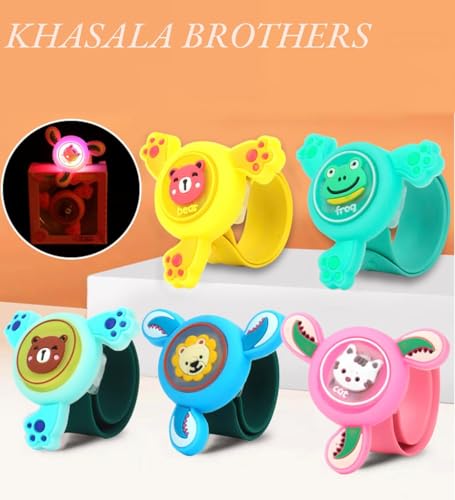Image of Khasala Brothers Cartoon LED Light Kids Rakhi Toy Boy Girl, Slap Band Cartoon Wrist Band with LED Light Up Great Birthday Gift Toys for Kids (Assorted Color and Model)