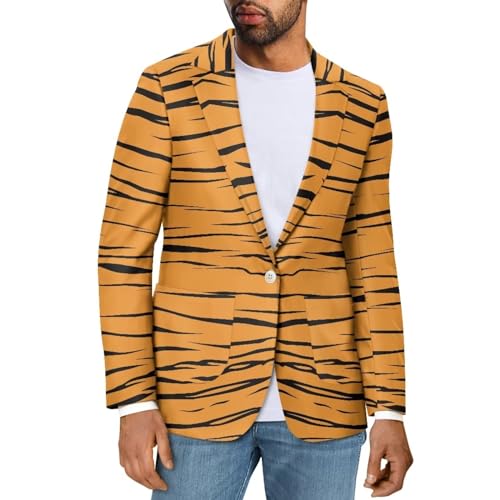 Sprowallow Blazer masculino casual slim fit esportivo com lapela entalhada com um botão, Padrão de t