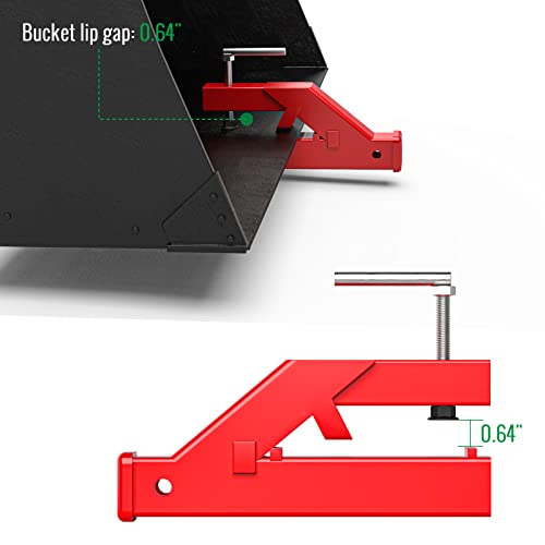 Rbhauto Red Tractor Clamp On Trailer Hitch 2" Ball Mount Receiver, New Upgrade Forklift Bucket Trailer Hitch Attachment, Adapter Compatible With Kubota Deere Bobcat Front Bucket Accessories #TOP2