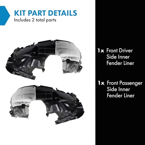 Image of TRQ Front Inner Fender Liner Set Compatible with 2018-2021 Ford EcoSport FO1248199 FO1249199