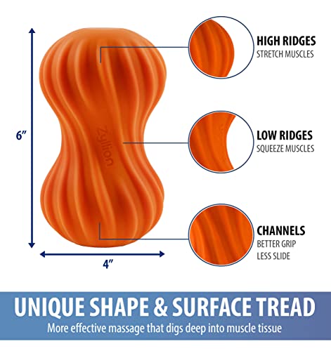 Zyllion Peanut Massage Ball Roller - Vibrating Double Lacrosse Deep Tissue Muscle Massager With 4 Speeds For Pain Relief, Myofascial Release And Trigger Point Therapy - Orange (Zma-30-Or) #TOP2