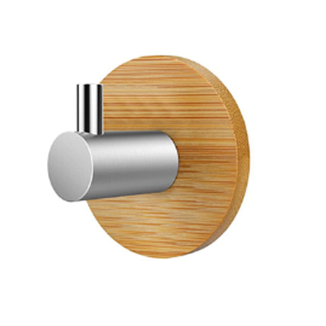 Littimoon Bamboo Stainless Steel Hook Wall Clothes Bag Headphone Key Hanger Kitchen Bathroom Door Towel Rustproof Shelf