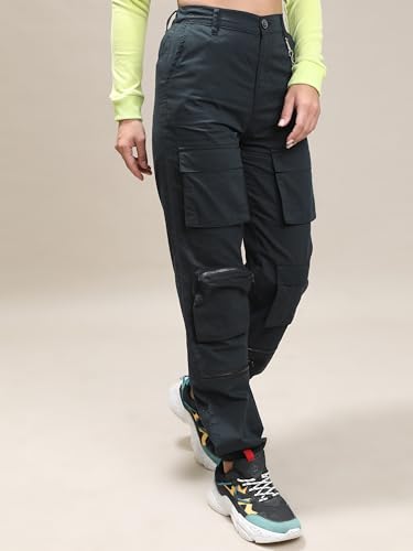 Image of Tokyo Talkies Women's Regular Fit Cargos Trousers| Mid-Rise