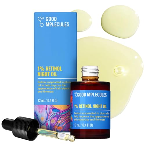 Good Molecules 1% Retinol Night Oil, Retinol Face Oil with Plum Oil, 12 ml