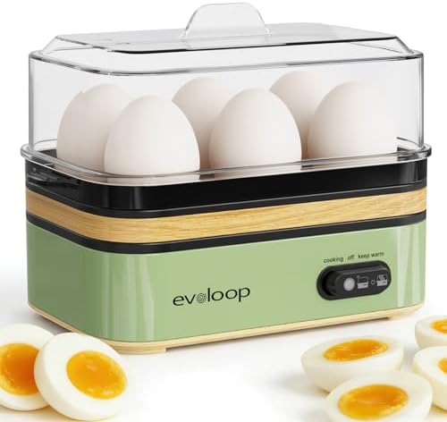 Evoloop Rapid Egg Cooker Electric 6 Eggs Capacity, Soft, Medium, ...