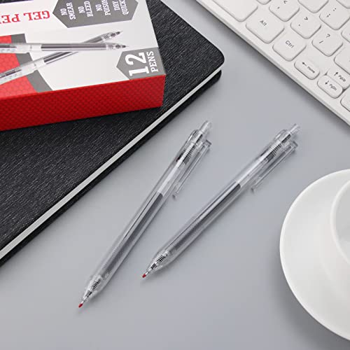 Zre 12 Pcs Black Gel Pens Fast Drying, Retractable 0.5Mm Ink Pens Fine Point Smooth Writing Pens, Bullet Journals Supplies Ball Journaling Pens For Office School #TOP5