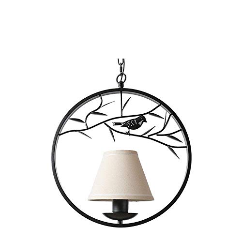 Plafonnier suspendu oiseau jaune fer 35cm style industriel pour salon