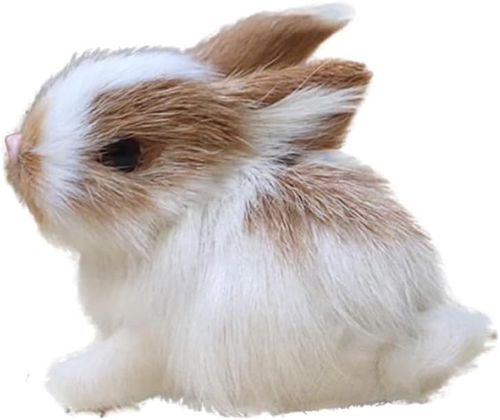 vvchwei 1Pcs Mini Simulation Rabbits, Realistic Cute Plush Rabbit Lifelike Plush Bunny Realistic Rabbit Miniatures, White Rabbits Home Party Decors Model Gift Miniatures Decorations