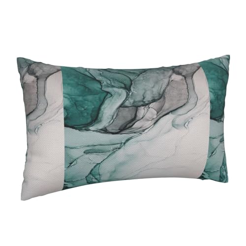 Textura de mármol Verde,Funda de Almohada Decorativa de poliéster, Suave, 30 x 50 cm