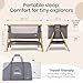 Tutti Bambini CoZee® 2-in-1 Baby Bassinet & Bedside Sleeper - Fast-Folding Bedside Bassinet, Baby Crib with 6 Mattress Heights & Breathable Mesh Window, Mattress Included, 0-6 Months (Oak & Charcoal)