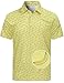 Funny World Banana Shirts for Men Quick-Dry Short Sleeve Moisture Wicking Tropical Fruit Golf Shirts Beach Aloha Hawaiian Polo, Banana, Large