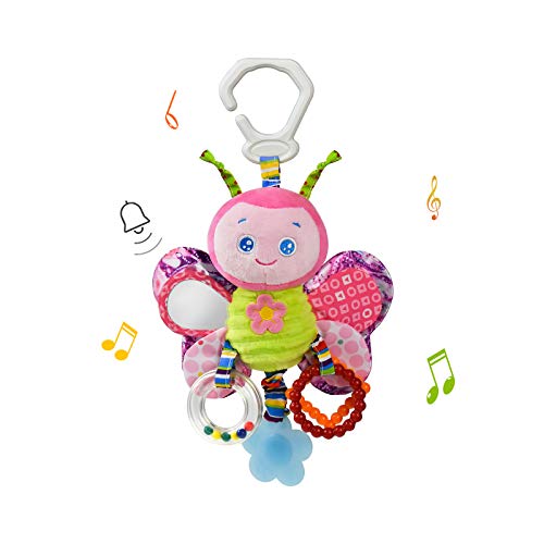 Image of Baby Rattles Toys with Teether,Bed Bell for Toddler in pram,Gifts for Baby Aged 3 Months or More(Butterfly)