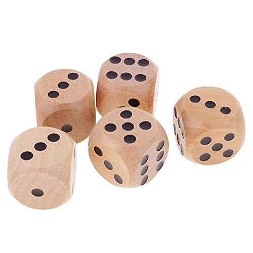 ATORSE Toy 2x5 Piece/Set 3cm Wooden Dice D6 Six Sided Dotted Dice for D&D TRPG Toy Black-Toys & Hobbies-Games-Board & Traditional Games-Contemporary Manufacture-image-38